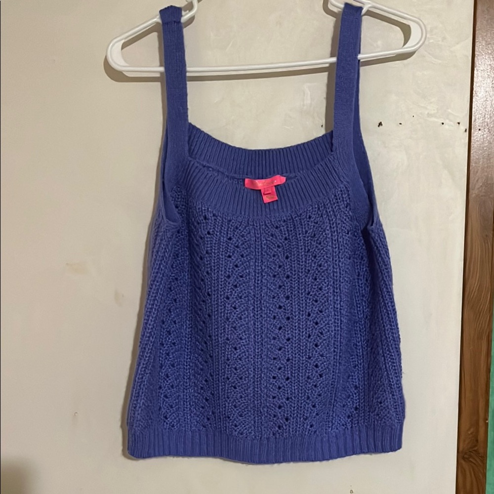 Women's Lily Pulitzer Blue Knit Top, only worn once, like new, size Large